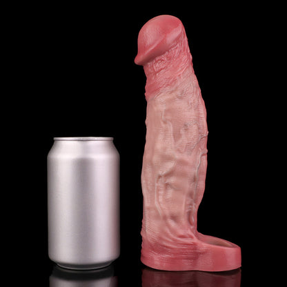 JV80 Luxe Realistic Vibrating Penis Extension Sleeve 9 Inch with G-Spot Stimulation and 10 Powerful Vibration Modes