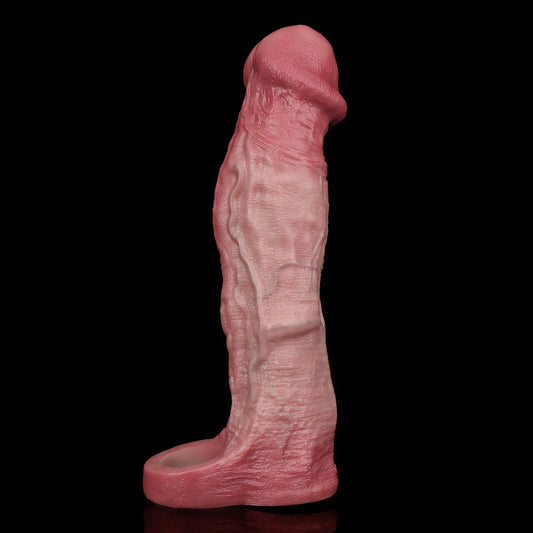 JV81 Luxe Ultra-Realistic Silicone Vibrating Penis Extender 9.5 Inch with Remote Control and 10 Vibration Modes