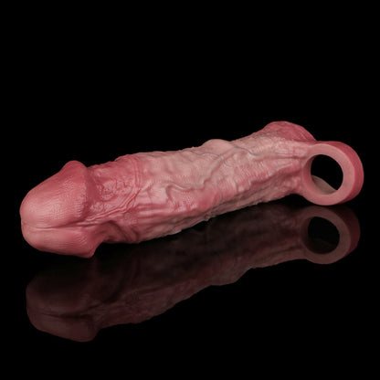 JV81 Luxe Ultra-Realistic Silicone Vibrating Penis Extender 9.5 Inch with Remote Control and 10 Vibration Modes