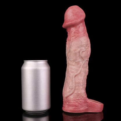 JV81 Luxe Ultra-Realistic Silicone Vibrating Penis Extender 9.5 Inch with Remote Control and 10 Vibration Modes