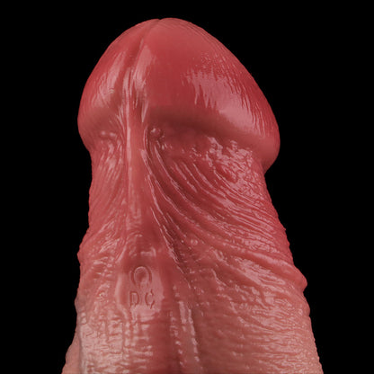 JV82 Luxe Realistic Vibrating Penis Extension Sleeve 8 Inch with Textured Inner Canal and 10 Intense Patterns
