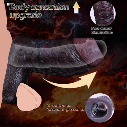 JC21 Luxe Ultra-Realistic Deep Skin Tone Girth-Enhancing Sleeve 4–7 Inch (4 Sizes) with Open-Ended Design and Prominent Ridge