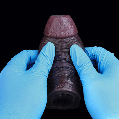 JC21 Luxe Ultra-Realistic Deep Skin Tone Girth-Enhancing Sleeve 4–7 Inch (4 Sizes) with Open-Ended Design and Prominent Ridge