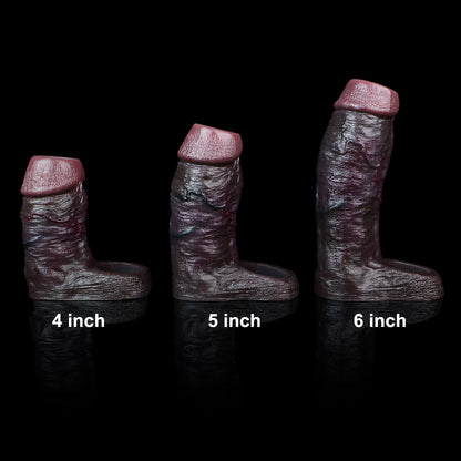 JC22 Luxe Deep Coffee Open-Head Penis Sleeve 4–6 Inch (3 sizes) with Sculpted Texture and Deep-Tone Sensuality