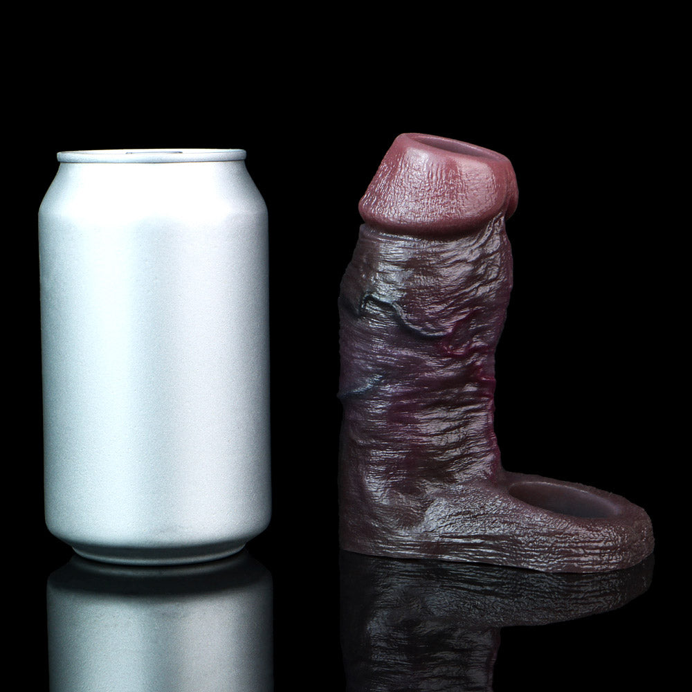 JC22 Luxe Deep Coffee Open-Head Penis Sleeve 4–6 Inch (3 sizes) with Sculpted Texture and Deep-Tone Sensuality