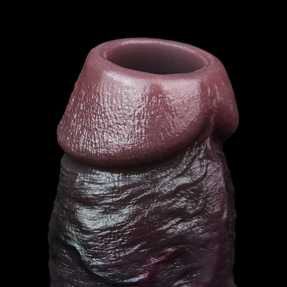 JC22 Luxe Deep Coffee Open-Head Penis Sleeve 4–6 Inch (3 sizes) with Sculpted Texture and Deep-Tone Sensuality