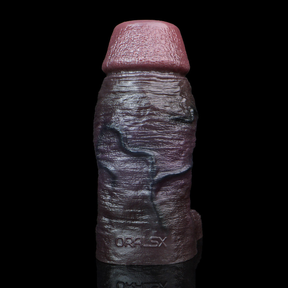 JC22 Luxe Deep Coffee Open-Head Penis Sleeve 4–6 Inch (3 sizes) with Sculpted Texture and Deep-Tone Sensuality