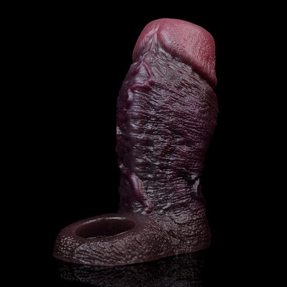 JC23 Luxe Lifelike Deep Skin Tone Open Ended Penis Sleeve 4–5 Inch (3 Sizes) with Exposed Glans and Natural Texture