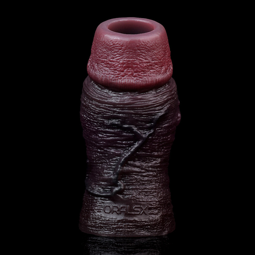 JC23 Luxe Lifelike Deep Skin Tone Open Ended Penis Sleeve 4–5 Inch (3 Sizes) with Exposed Glans and Natural Texture