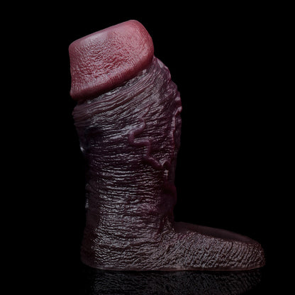 JC23 Luxe Lifelike Deep Skin Tone Open Ended Penis Sleeve 4–5 Inch (3 Sizes) with Exposed Glans and Natural Texture