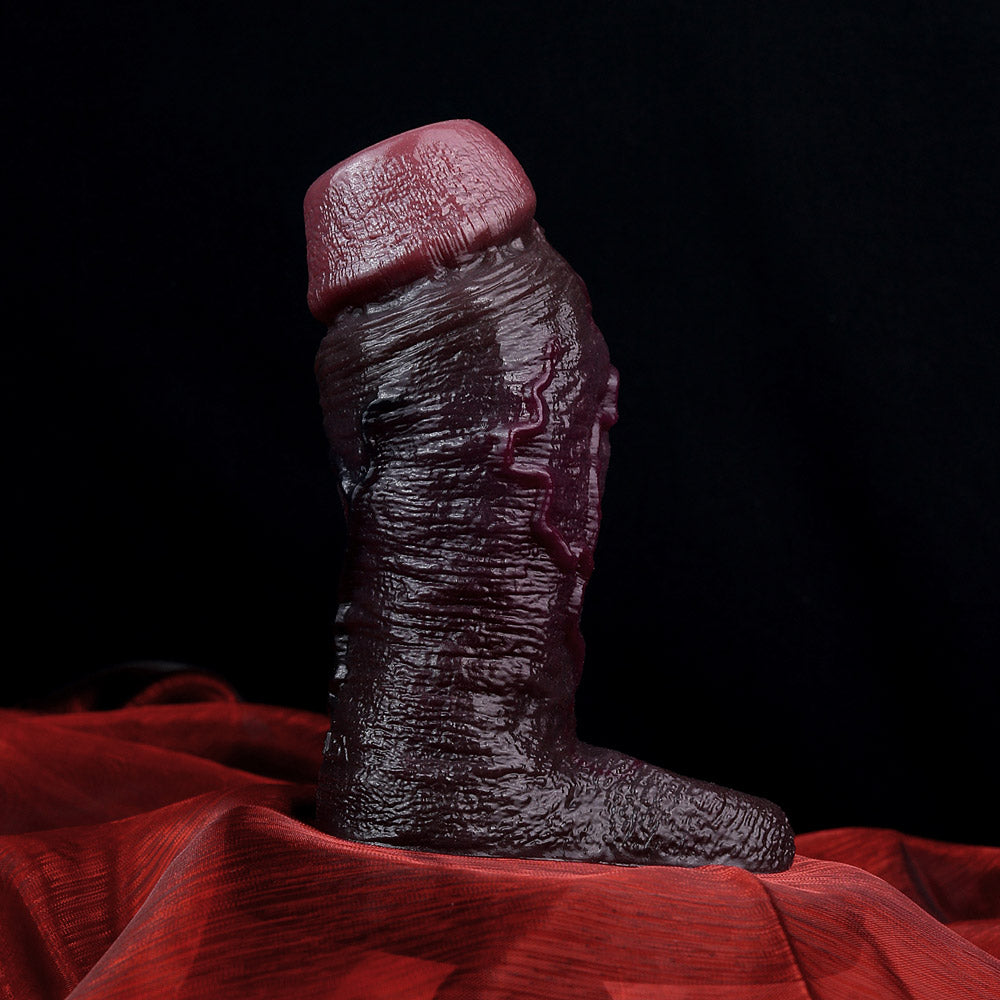 JC23 Luxe Lifelike Deep Skin Tone Open Ended Penis Sleeve 4–5 Inch (3 Sizes) with Exposed Glans and Natural Texture