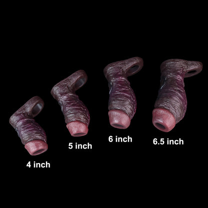 JC24 Luxe Deep Coffee Open Ended Girth Enhancer 4–6 Inch (4 sizes) with Full Sculpted Texture and Ultra-Soft Liquid Silicone