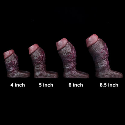 JC24 Luxe Deep Coffee Open Ended Girth Enhancer 4–6 Inch (4 sizes) with Full Sculpted Texture and Ultra-Soft Liquid Silicone