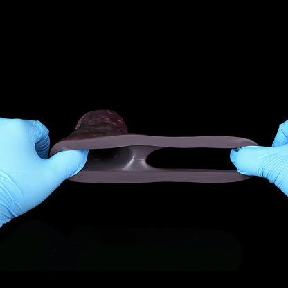 JC24 Luxe Deep Coffee Open Ended Girth Enhancer 4–6 Inch (4 sizes) with Full Sculpted Texture and Ultra-Soft Liquid Silicone