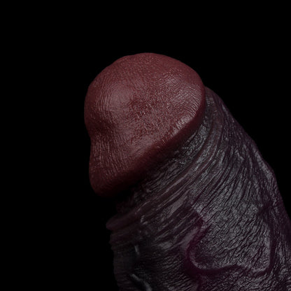 JC69 Luxe Ultra-Realistic Deep Skin Tone Silicone Penis Extender 5.0–6.5 Inch with Lifelike Texture and Ball Loop