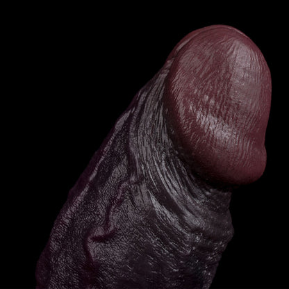 JC70 Luxe Real-Feel Thick Silicone Penis Extender 6.5 Inch with Rich Deep Skin Tone and Soft Skin Feel