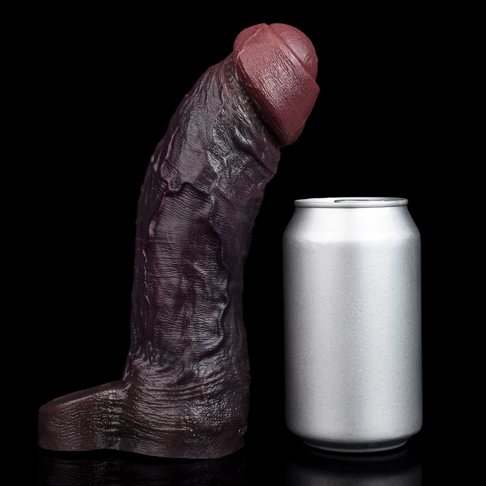 JC73 Luxe Ultra-Realistic Deep Skin Tone Silicone Penis Extender 8 Inch with Uncut Design and Naturally Curved Shaft
