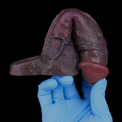 JC88 Luxe Realistic Silicone Penis Extension Sleeve 7 Inch with Rich Deep Skin Tone  and Real Skin Details