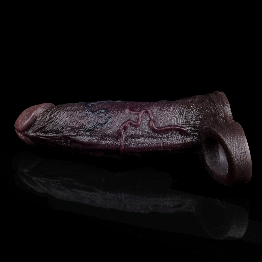 JE69 Luxe Lifelike Black G-Spot Vibrating Penis Extender 6.5 Inch with 10 Thrilling Modes and Wireless Remote