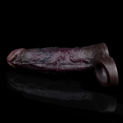 JE69 Luxe Lifelike Black G-Spot Vibrating Penis Extender 6.5 Inch with 10 Thrilling Modes and Wireless Remote