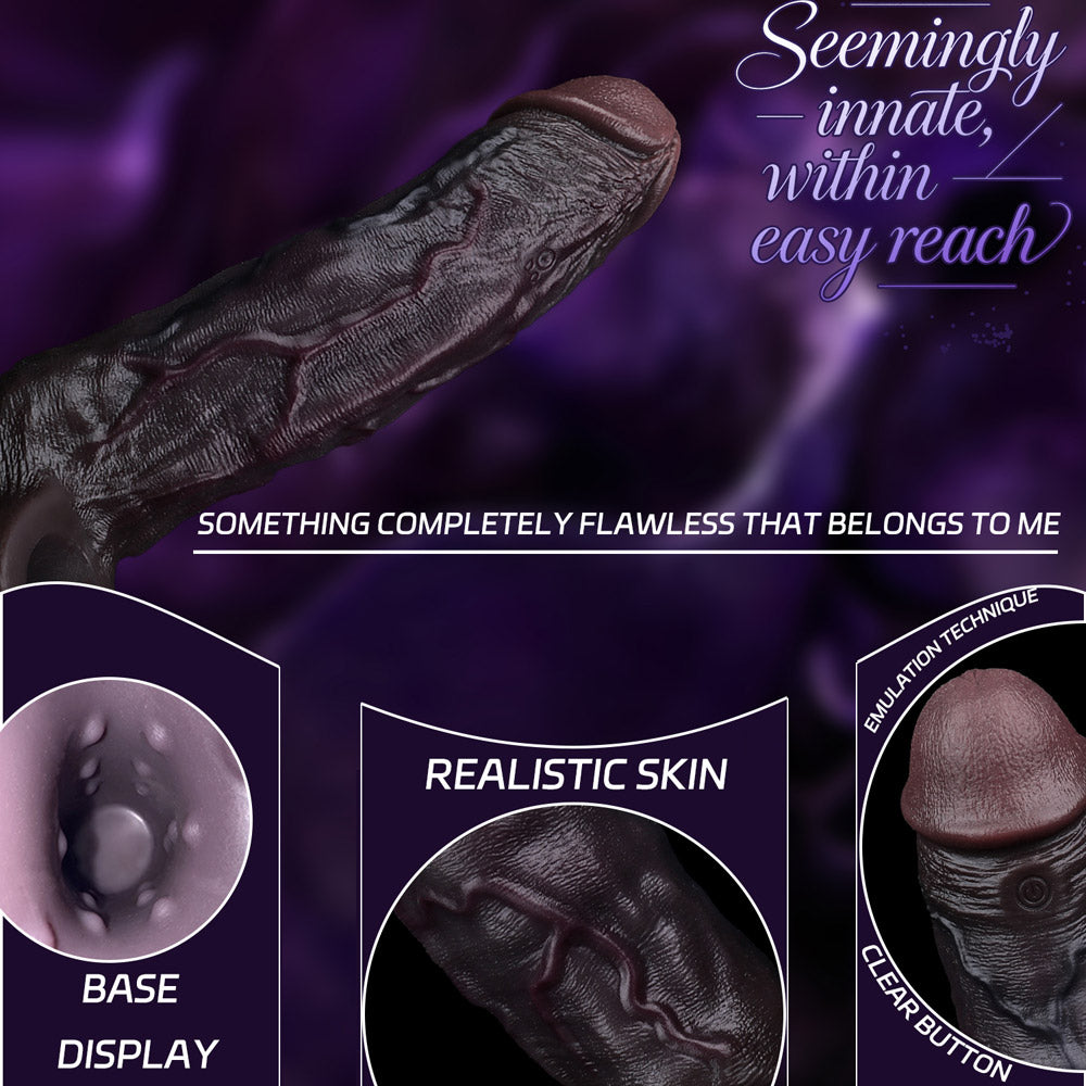 JE72 Luxe Rich Espresso Vibrating Penis Extender 7 Inch with Wireless Remote and 10 Powerful Modes for G-Spot Stimulation