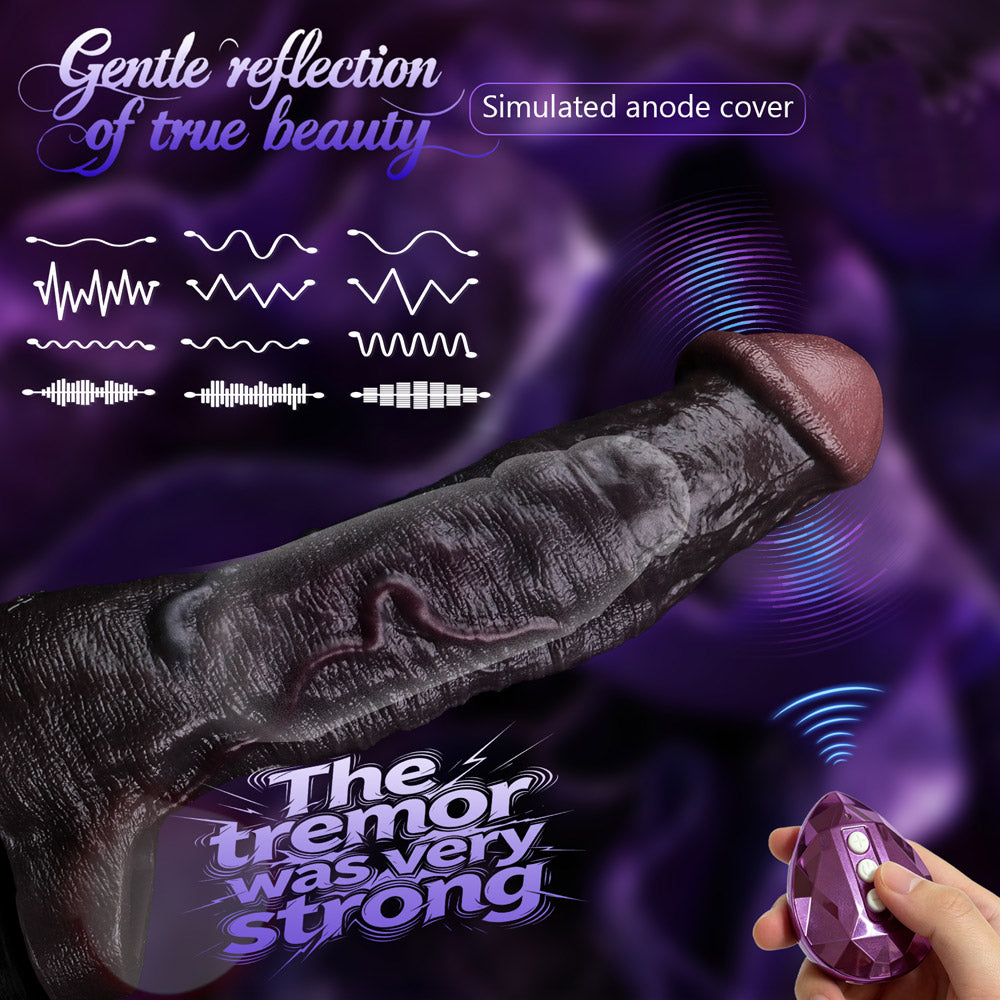 JE75 Luxe Ultra-Realistic Vibrating Penis Extension Sleeve 9 Inch with 3 Inch Extra Length and 10 Vibration Modes