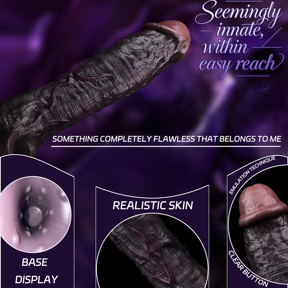 JE75 Luxe Ultra-Realistic Vibrating Penis Extension Sleeve 9 Inch with 3 Inch Extra Length and 10 Vibration Modes