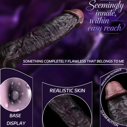 JE75 Luxe Ultra-Realistic Vibrating Penis Extension Sleeve 9 Inch with 3 Inch Extra Length and 10 Vibration Modes