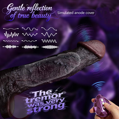JE78 Luxe Realistic Vibrating Penis Sleeve 9 Inch with 2.5" Instant Extension and 10 Intense Stimulation Patterns