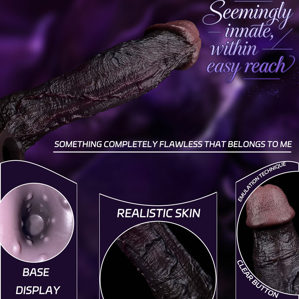 JE78 Luxe Realistic Vibrating Penis Sleeve 9 Inch with 2.5" Instant Extension and 10 Intense Stimulation Patterns