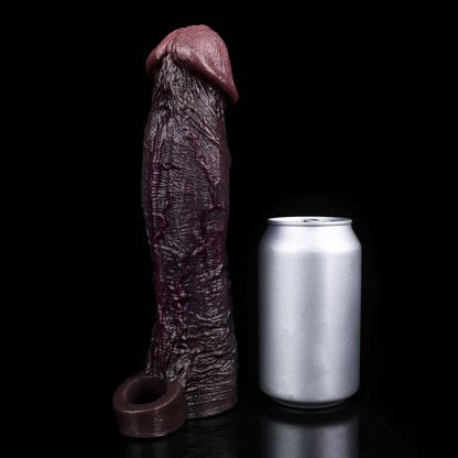 JE78 Luxe Realistic Vibrating Penis Sleeve 9 Inch with 2.5" Instant Extension and 10 Intense Stimulation Patterns