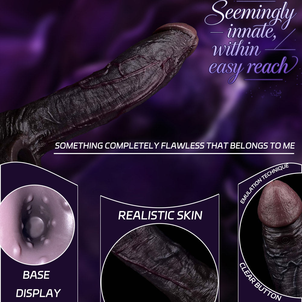 JE83 Luxe Realistic Deep-Skin-Tone Vibrating Penis Extension Sleeve 8 Inch with 3 Inch Instant Boost and Wireless Remote