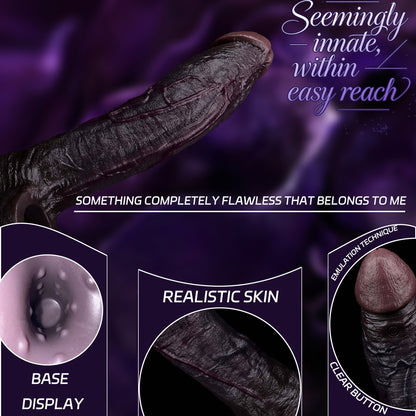 JE83 Luxe Realistic Deep-Skin-Tone Vibrating Penis Extension Sleeve 8 Inch with 3 Inch Instant Boost and Wireless Remote