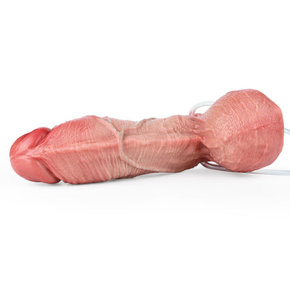 CQ514 Luxe Ultra-Lifelike Inflatable Ejaculating Dildo 8 Inch with Realistic Skin Folds and Expanding Girth