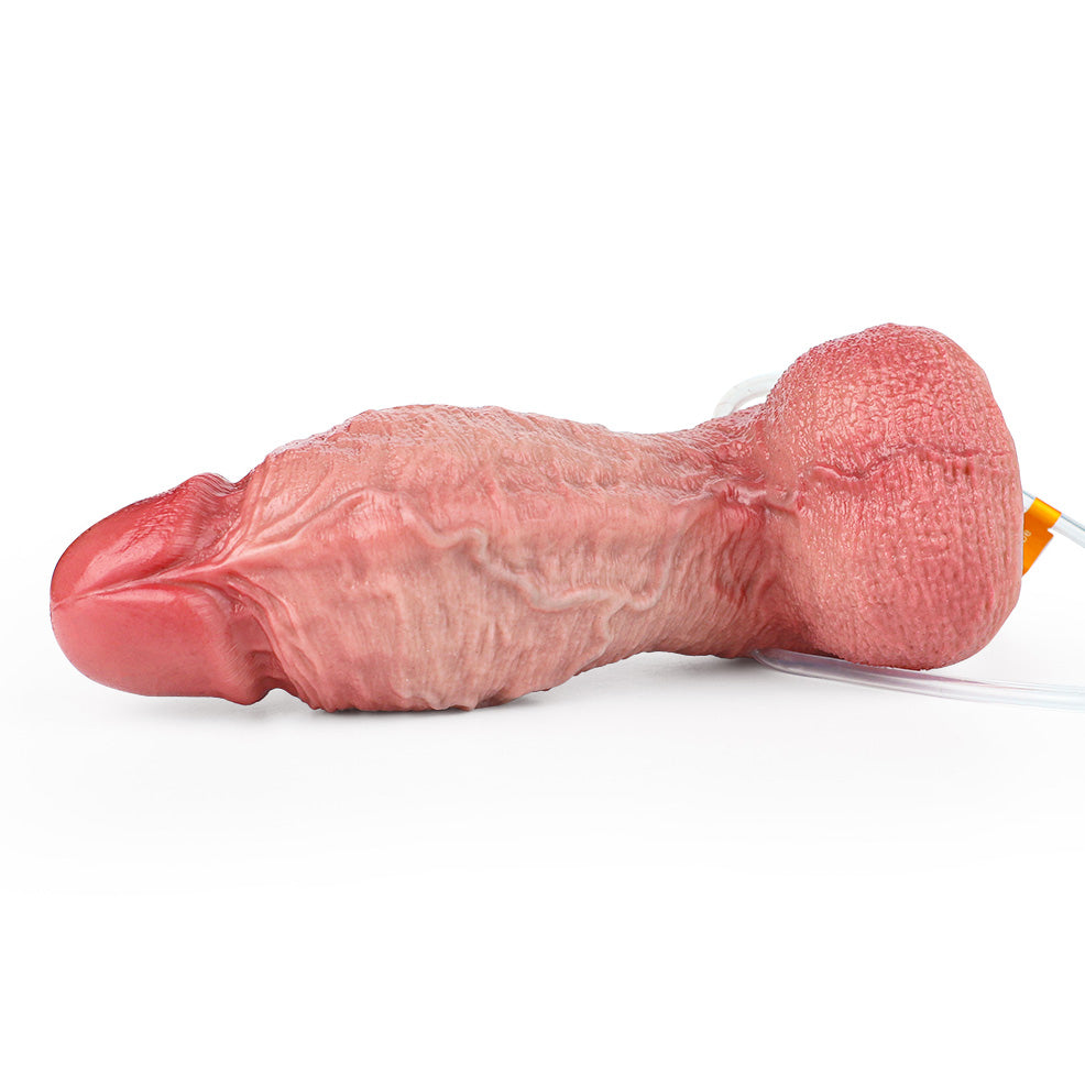 CQ517 Luxe Extra-Girthy Ultra Realistic Inflatable Squirting Dildo 7.5 Inch with Adjustable Girth up to 11 Inches