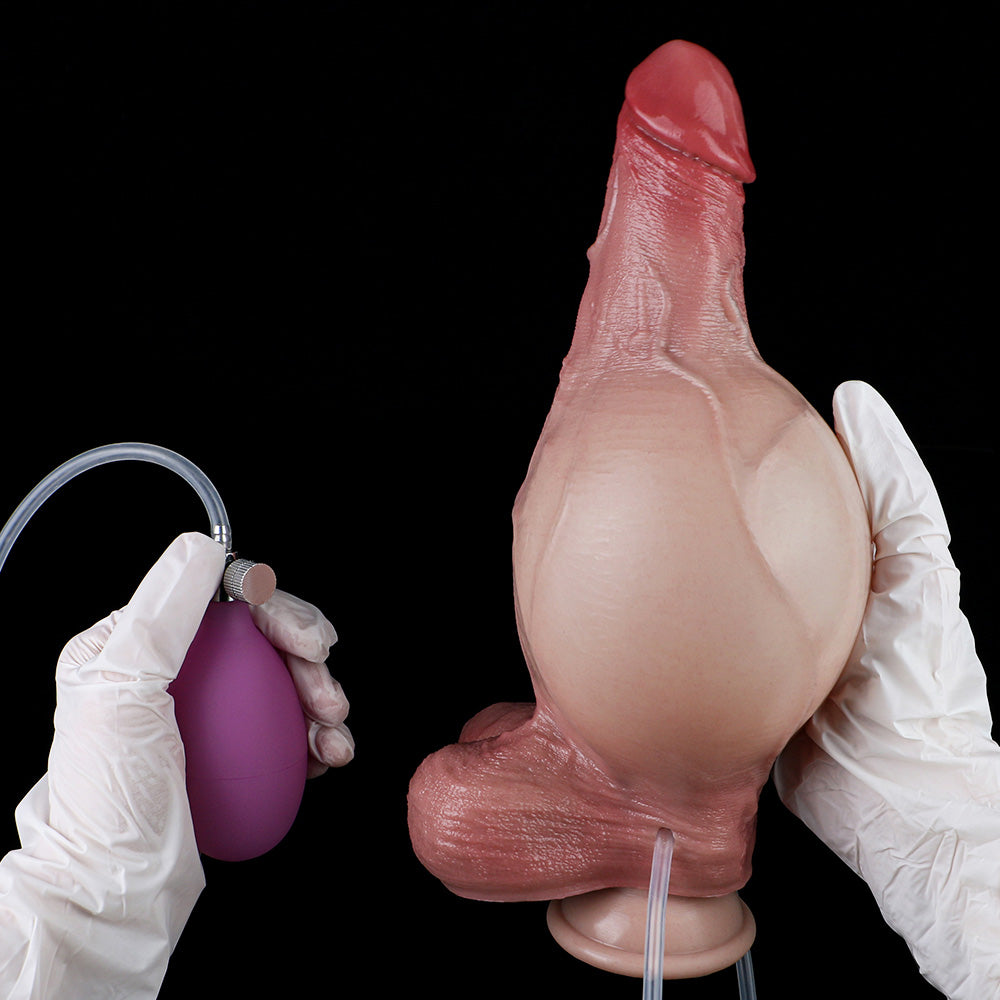 inflatable dildo expanding from slim to thick for intense stretching and deeper penetration
