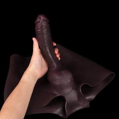 JS14 Luxe Full Silicone Hollow Strap-on 9.5 Inch with Spectacular 5 Inch Solid Extension and Form-Fitting Comfort