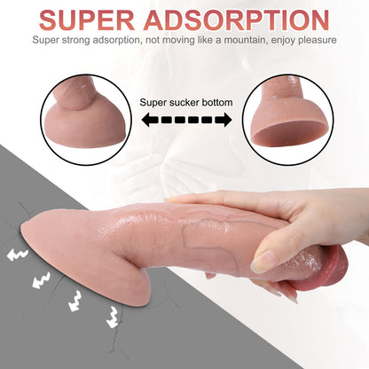 MD19 Luxe Hyper Realistic Girthy Silicone Dildo 8.5 Inch with Detailed Glans and Ultra Smooth Real Skin Texture