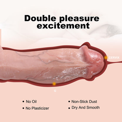 MD19 Luxe Hyper Realistic Girthy Silicone Dildo 8.5 Inch with Detailed Glans and Ultra Smooth Real Skin Texture
