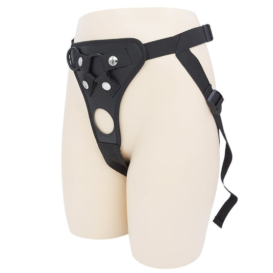 XM45 Dual-Dildo Strap-On Harness with Adjustable Straps and Double O-Ring Openings